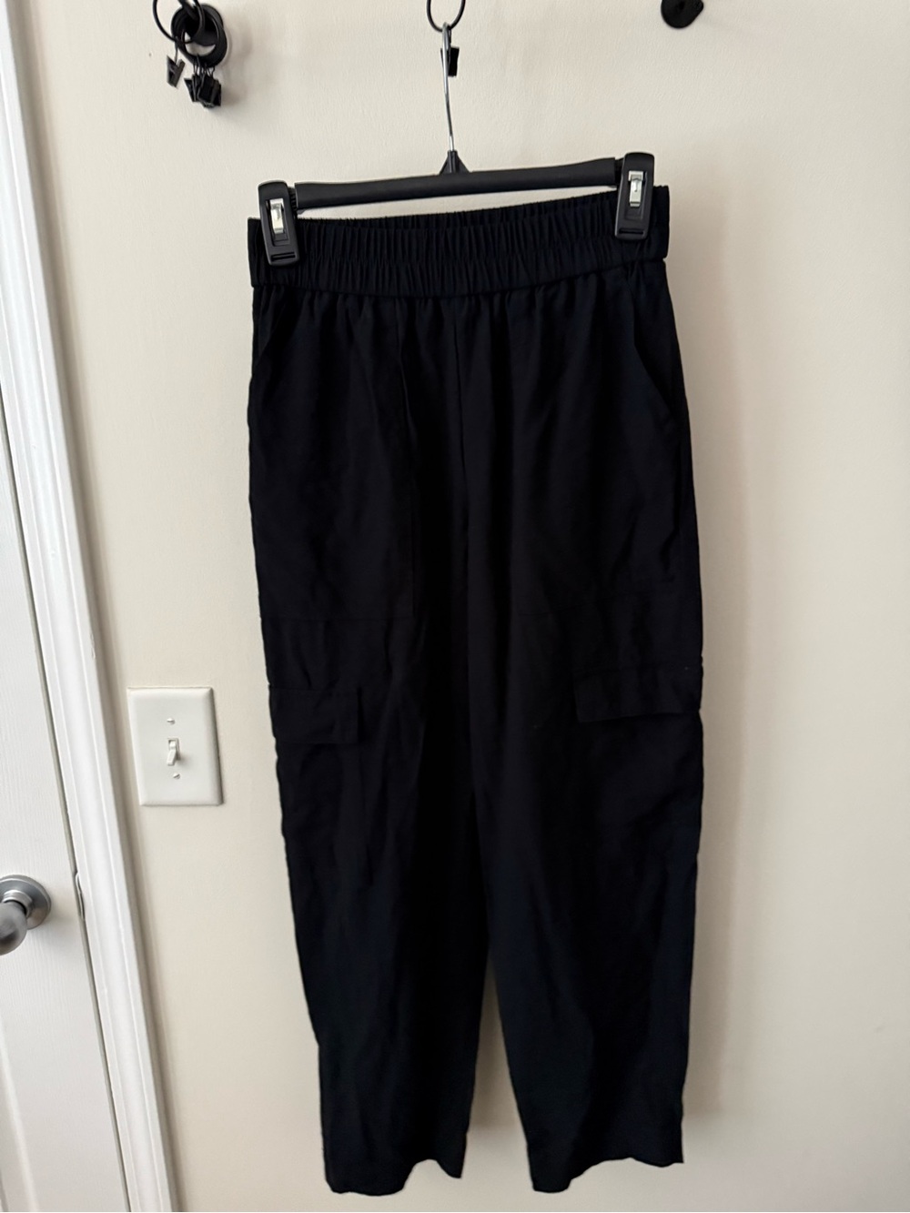a new day Black Cargo Track Pants with Elastic Waist